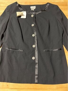 A•PART Impressions Women’s Size 16 Black Collarless Blazer NWT